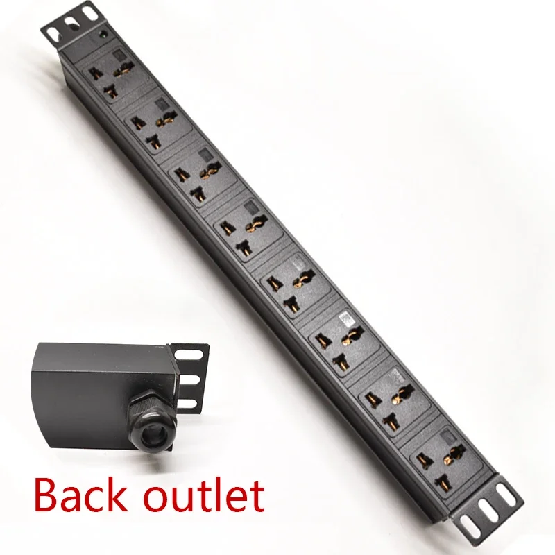 Aluminum alloy power strip household office socket 2/3/4/5/6/7/8/9/10 Ways Universal Output LED indicator 2meter Cord