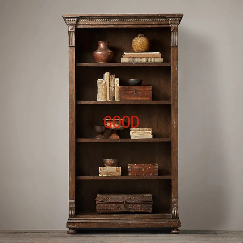 Bookcase Vintage Vintage Bookcase Study Storage Bookshelf Living Room Display Cabinet Multifunctional Storage Cabinet