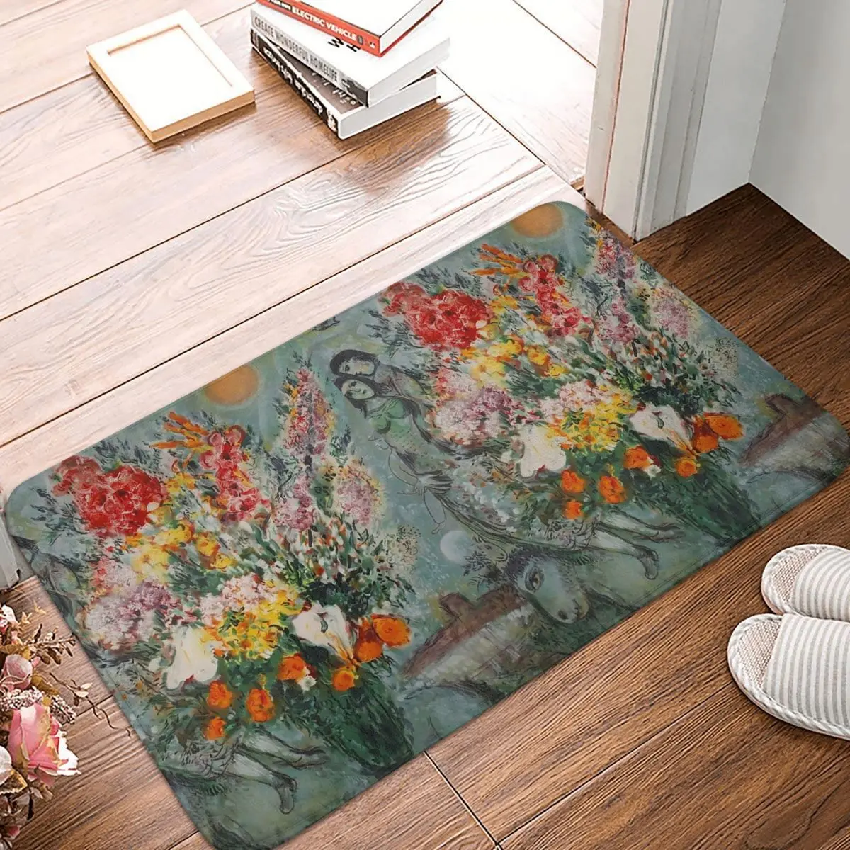 Marc Chagall Bouquet De Fleurs Anti-slip Doormat Floor Mat Cushion Carpet Rug for Kitchen Entrance Home Balcony Footpad Mats