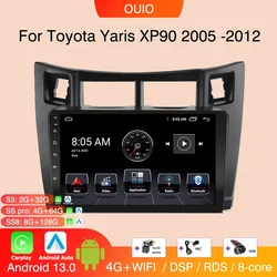 8GB+128GB Android 13 radio For Toyota Yaris XP90 2007 2005 2006 - 2012 Car stereo Multimedia Player Carplay Auto GPS Navigation