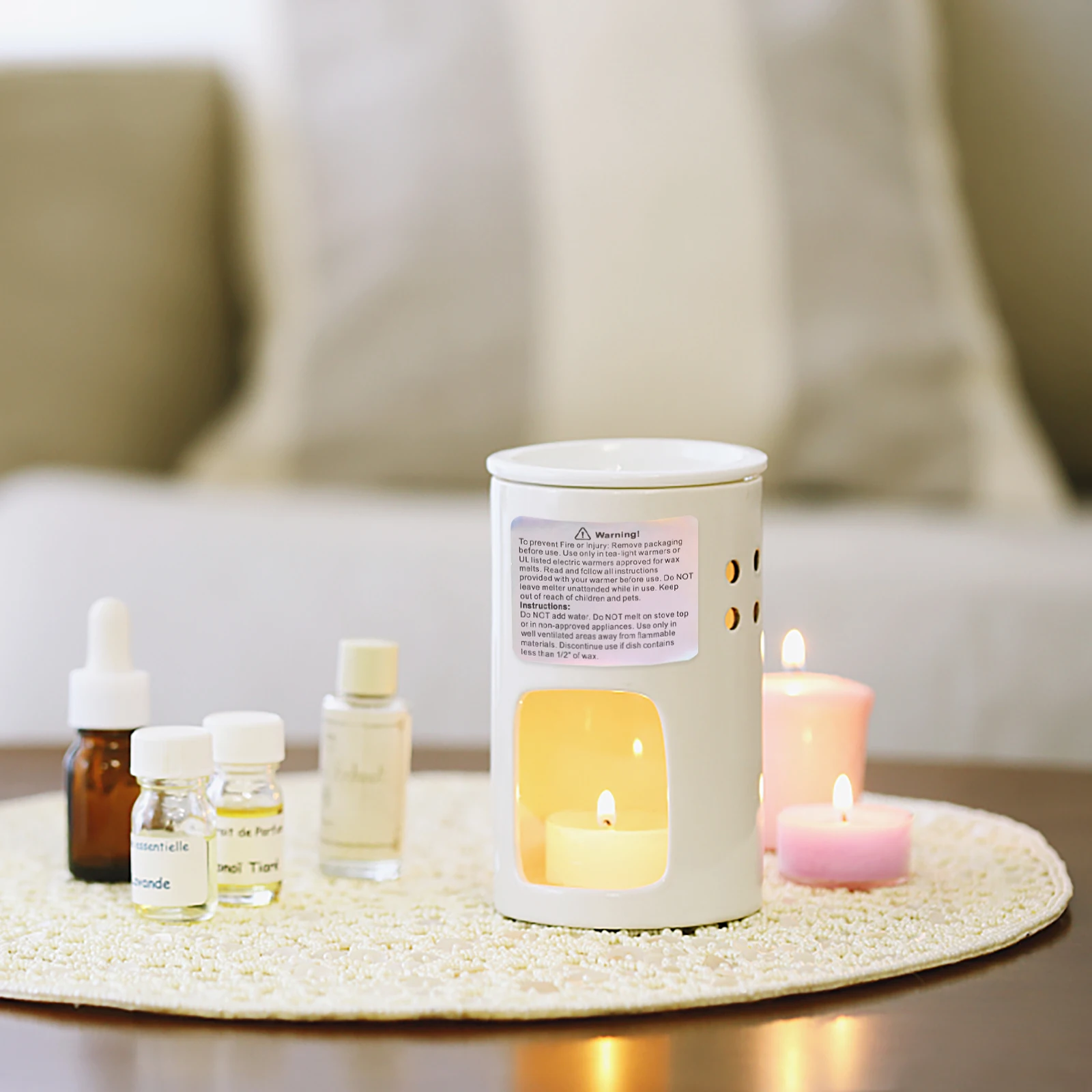 

1 Roll Colorful Warning Labels Wax Melting Safety Stickers Adhesive Decals For Jar Candles Easy Peel Stick Business