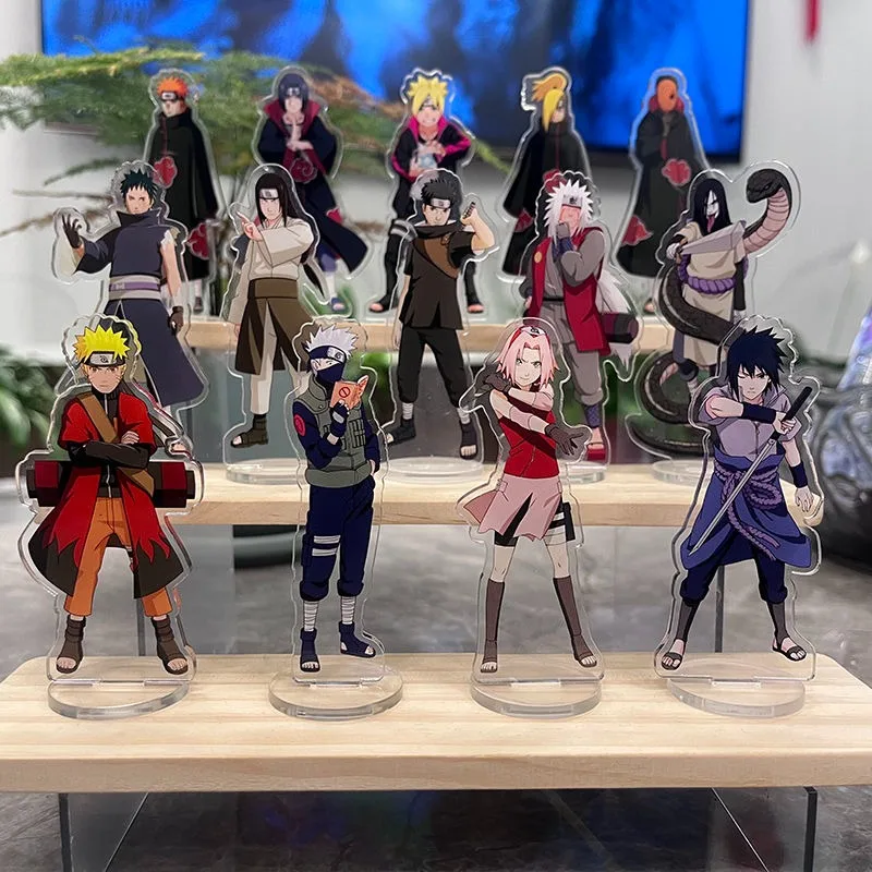 

Naruto Acrylic Ornament Anime Action Figure Kakashi Sasuke Jiraiya Tsunade Car Desk Decoration Model Children Toy Birthday Gifts