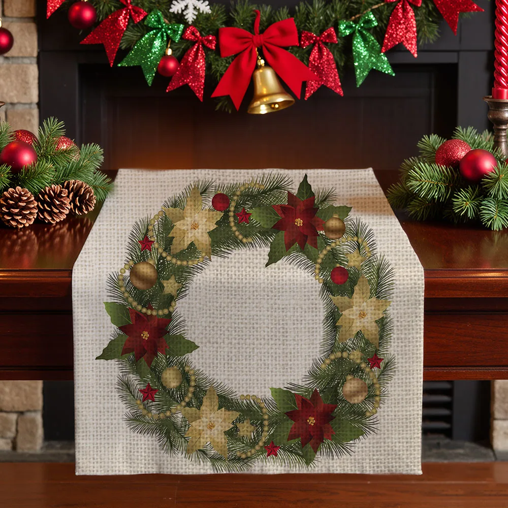 

Christmas table runners winter Table decoration and accessories for Festival home decor party tablecloth