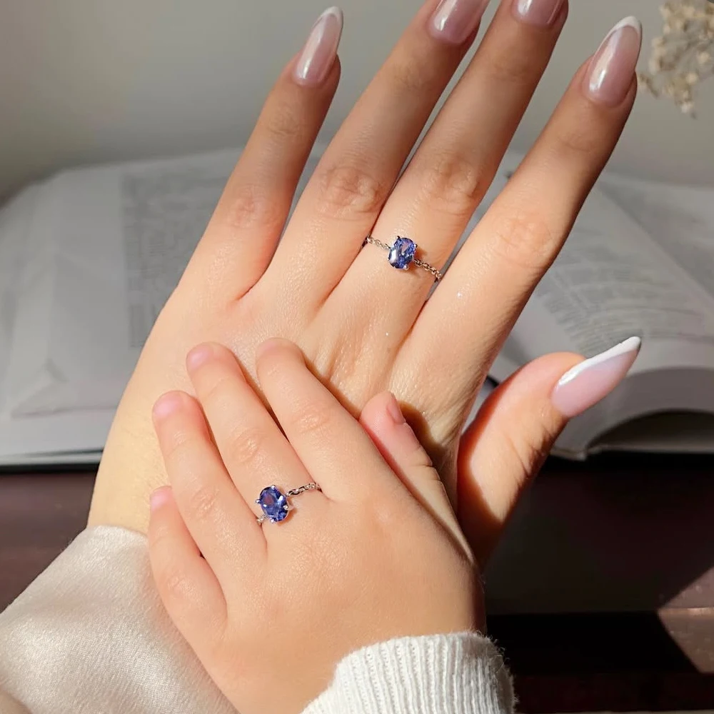 Adjustable Bling Tiny Delicate Oval Shape Colors Ring for Women