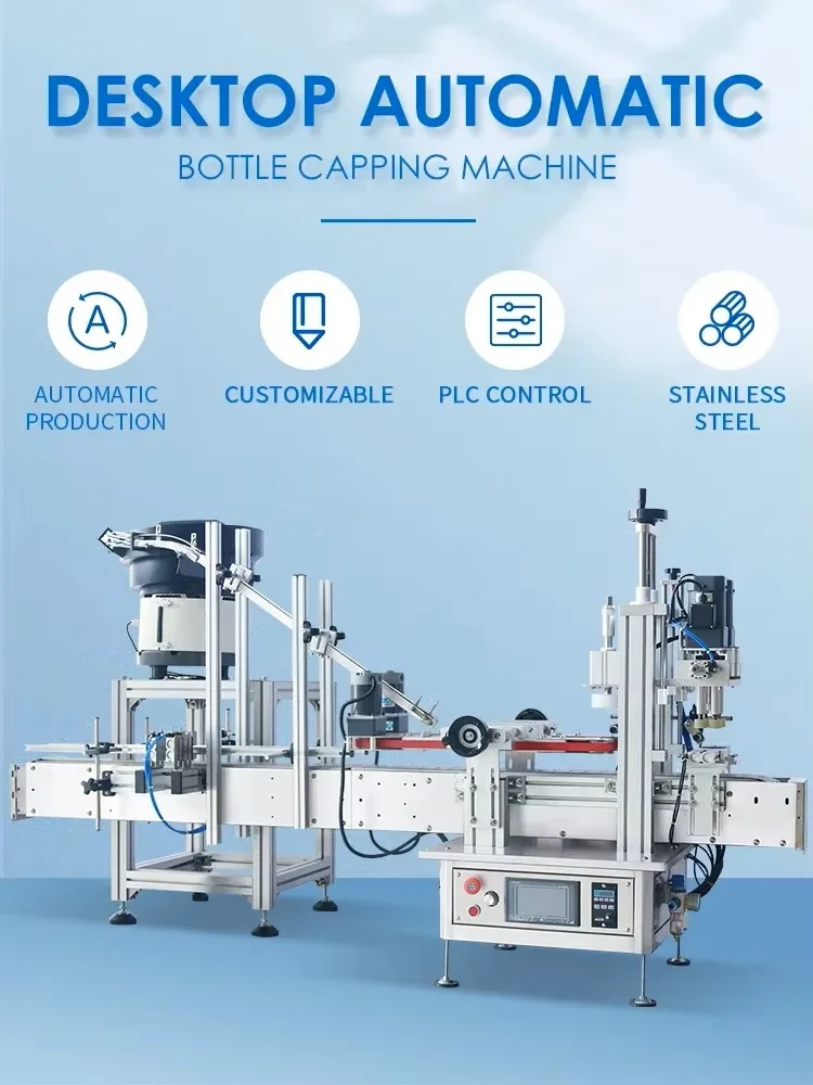 ZONESUN ZS-XG1870P Auto Capping Machine with Vibratory Bowl Feeder 18-70mm Bottle Capper Pressing Tighten for Perfume Cosmetic