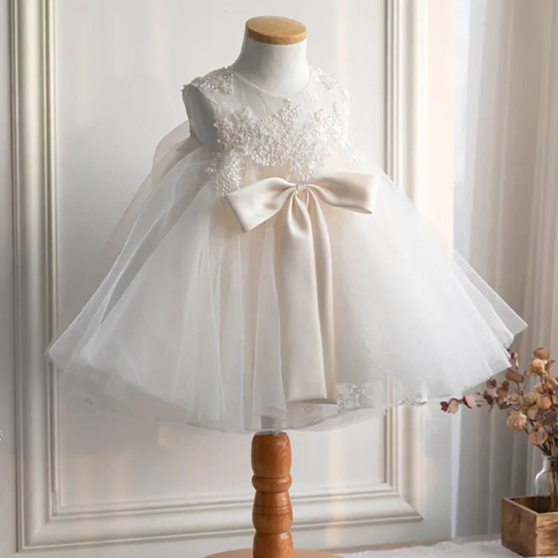 Robe de Mariée Élégante en Dentelle pour Fille, Personnalisée, Dos en V, pour Anniversaire, Style Coréen, 2024