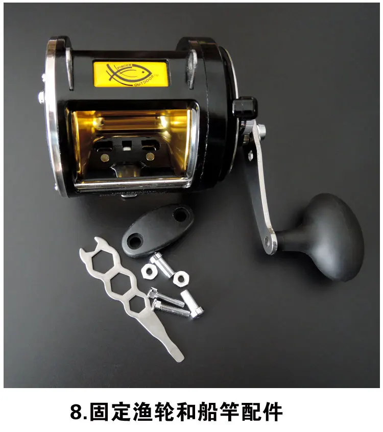 25kg Powerful Durable Stainless Steel Large Line Capacity Round Baitcasting Deep Sea Trolling Reel