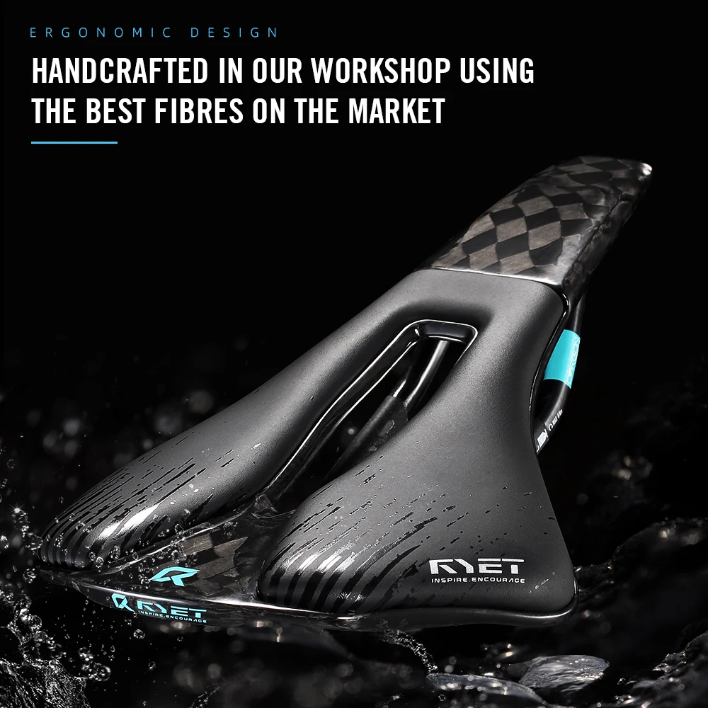 

RYET Carbon 3D Printed Bike Saddle 245*140/150mm Full Carbon Oval 7x9mm MTB Racing Saddles for Bicycle Cushion Cycling Parts
