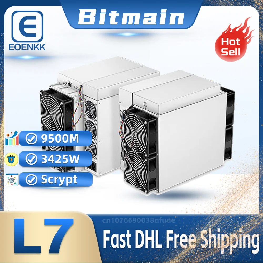 New Bitmain Antminer L7 9500M 9300M 9050M 8800M 3425W Powerful Crypto Miner litecoin Miner Doge Mining Machine Only USDT