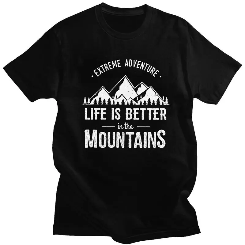 Custom Classic Happy Camper Adventure Camping T Shirt Men Short Sleeve T-shirt Streetwear Tee 100% Cotton Oversized Tshirts Gift