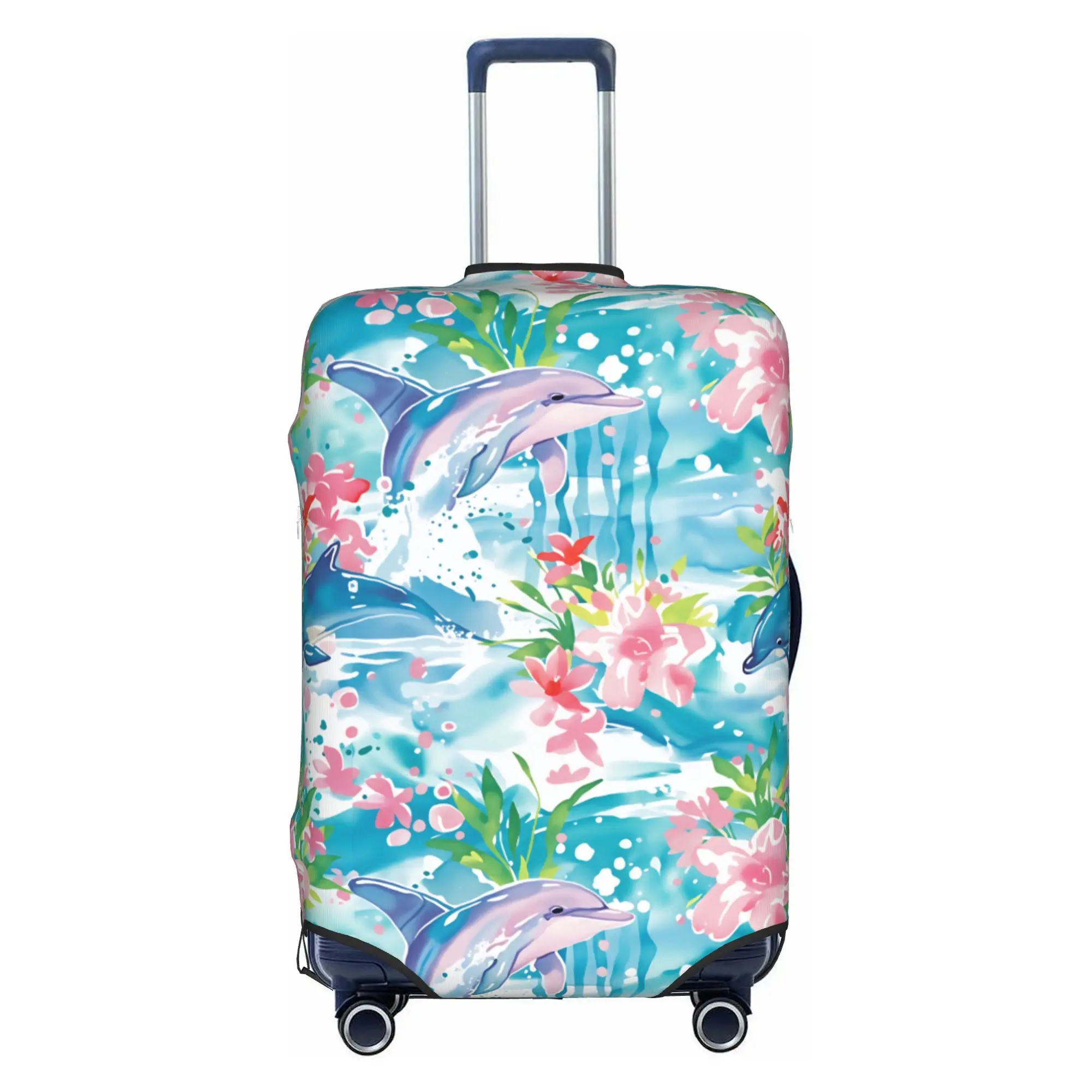 DolphinsFunny Colourful Creative  Luggage Cover Elastic  Travel Suitcase Protective Covers Suit For 18-32 inch