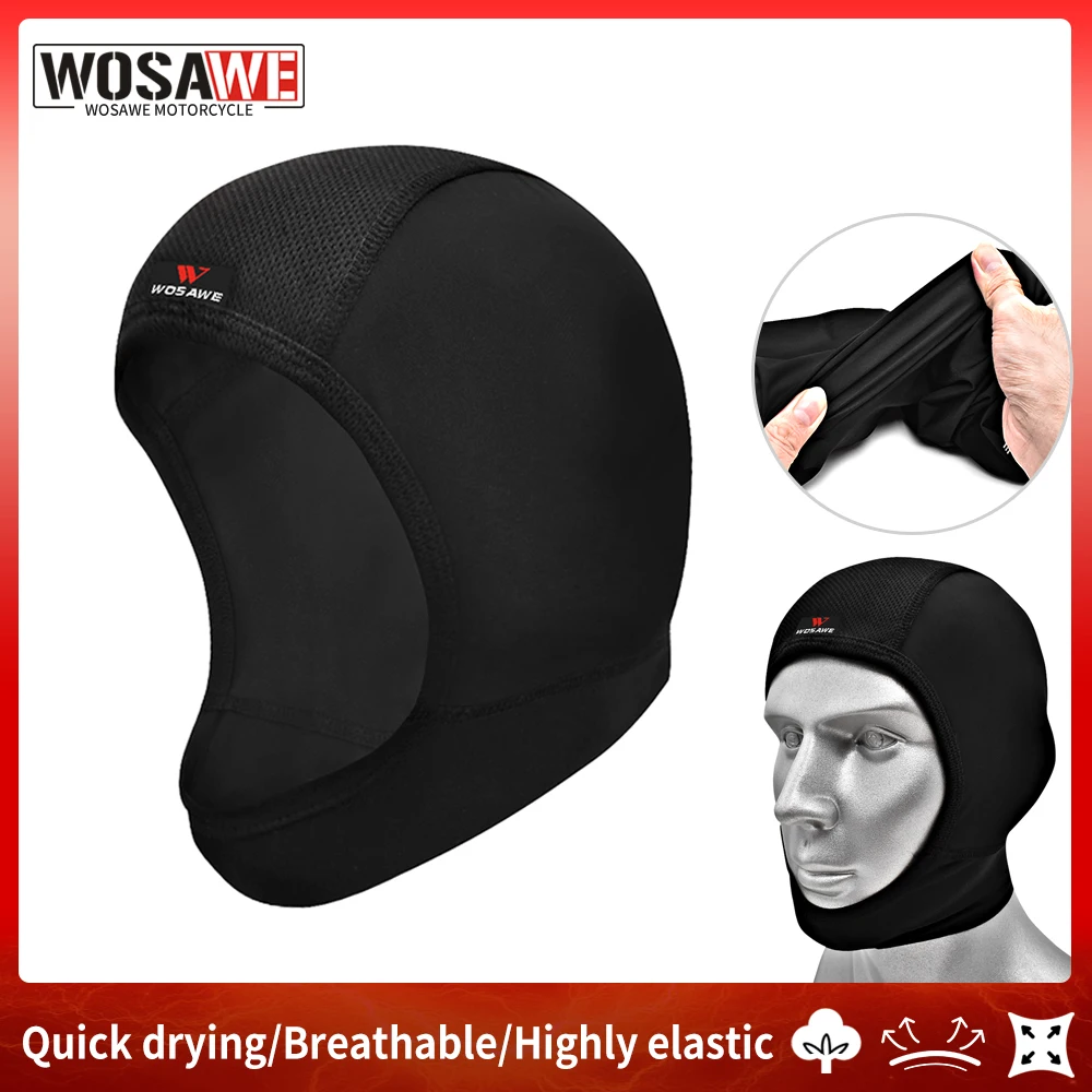 

WOSAWE Motorcycle Balaclava Men Women Bike Chin Cover Quick Dry Breathable Cycling Motocross Helmets Inner Lining Hat Headgear