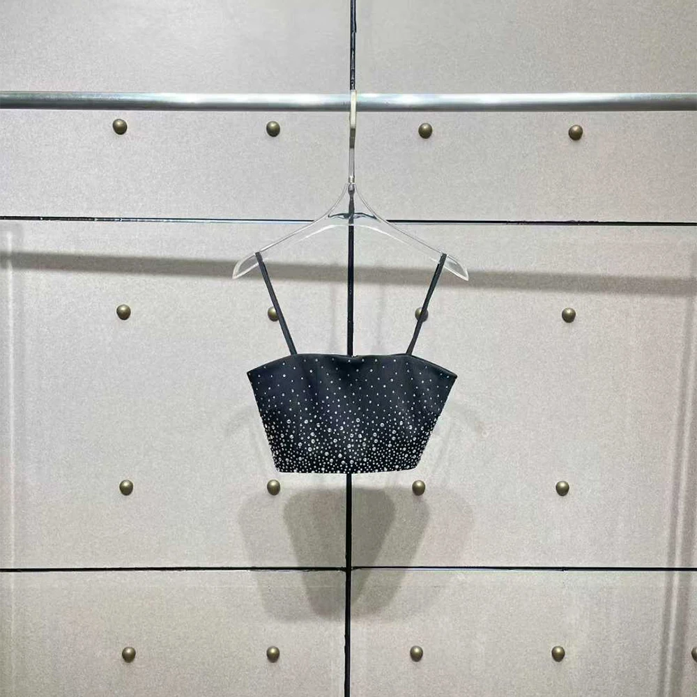 

Wool-Blend Rhinestone-Embellished Women's Tank Top Elegant Commuter-Friendly Versatile Vest Spring 2026 New Arrival Y2K Style