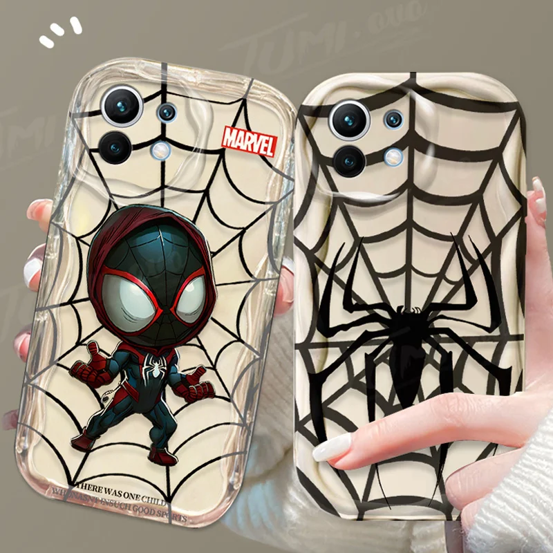 Marvel Spider Man 3D Wave Case For Xiaomi 13T 12T 14 13 12 11 Lite 5G NE 10T POCO X5 X6 Pro X3 NFC X4 GT F3 F4 F5 F6 M6 M5S C65