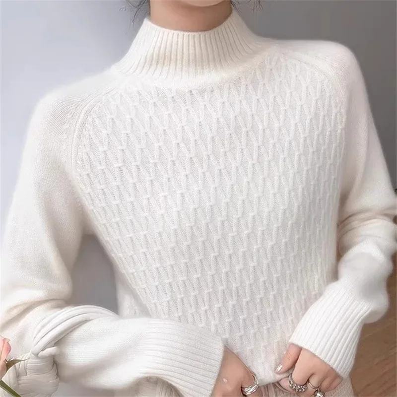 Jerséis Para Mujer, cuello medio alto, Tops sencillos y elegantes, tejidos que combinan con todo, Ropa Elegante Para Mujer, suéteres suaves Para mantener el calor en invierno