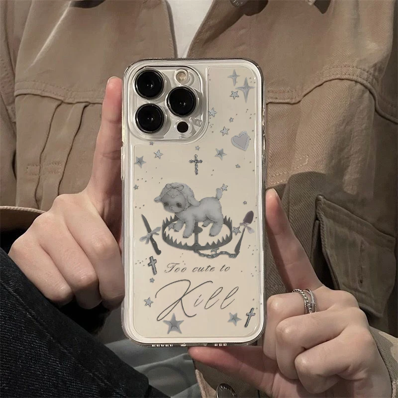 الكورية INS نمط الإبداعية لطيف رمادي لامب جراب هاتف ل ممن لهم A6 A5x A5 A3x A3 A60 A79 A98 A78 A58 A38 A18 A57 برو 4G 5G لينة بولي يوريثان #3