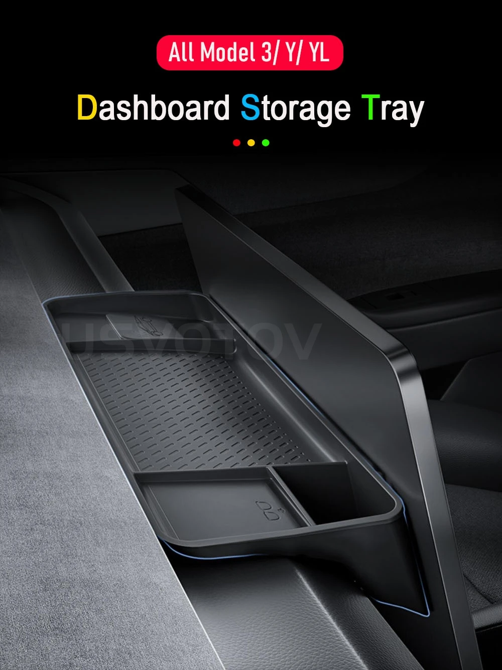 Mittelkonsolen-Organizer-Aufbewahrungsbox für Tesla Model 3 Y YL Juniper Standard 2026-2021 Brillenhalter Armaturenbrett-Ablage Zubehör – Detail 1