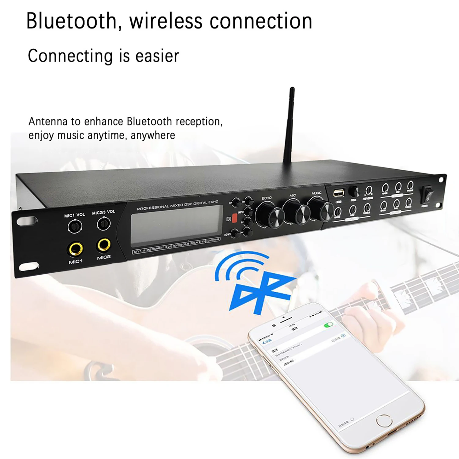 

GAX-F35 99 DSP effects processor for conference, stage performance, karaoke, anti-howling effect, audio processor