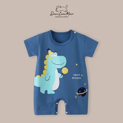 0-2 Jahre Baby Jungen Sommer dünne Cartoon Stram pler Baby Mädchen Kurzarm Bodysuit Neugeborene Overall neues Kostüm