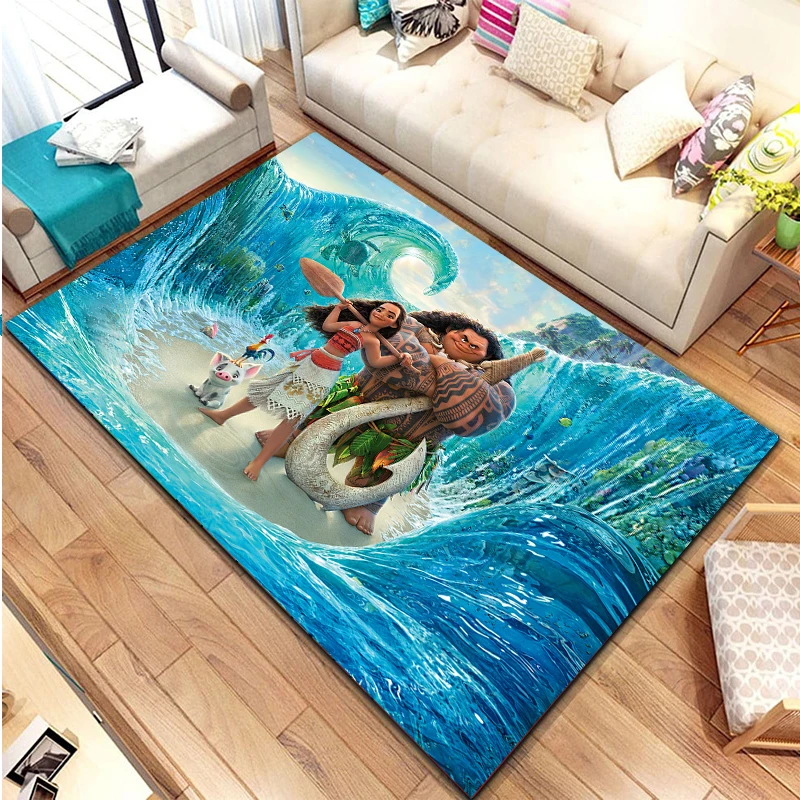 

MINISO Disney Moana Floor Mat Anti-Slip Rug Carpets for Living Room Bedroom Large Area Sofa Home Kids Decor Floor Anti-slip Rugs