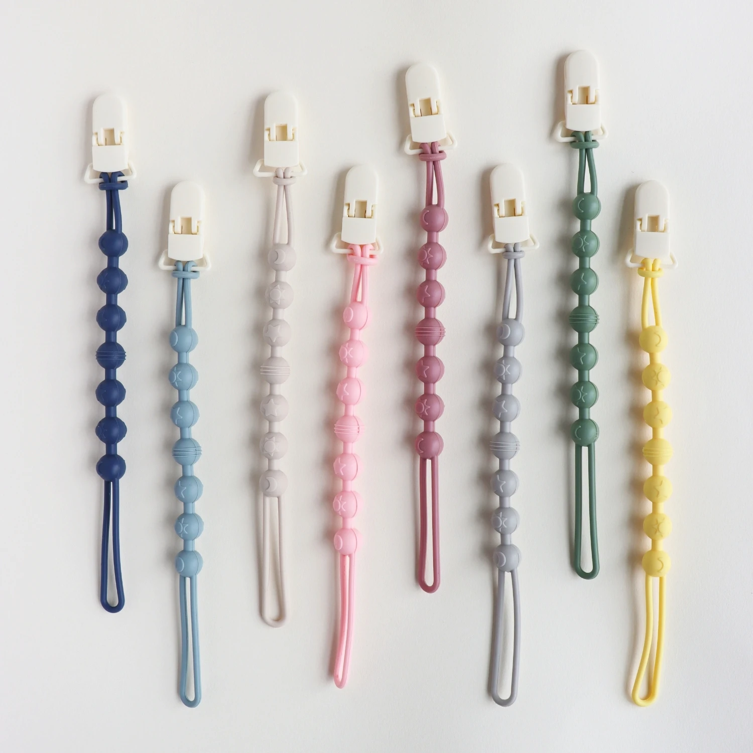 

Baby Silicone Teething Beads Pacifier Nipple Dummy Holder Clip Teether Toy Straps Pacifier Leashes Soother Stroller Chain Baby