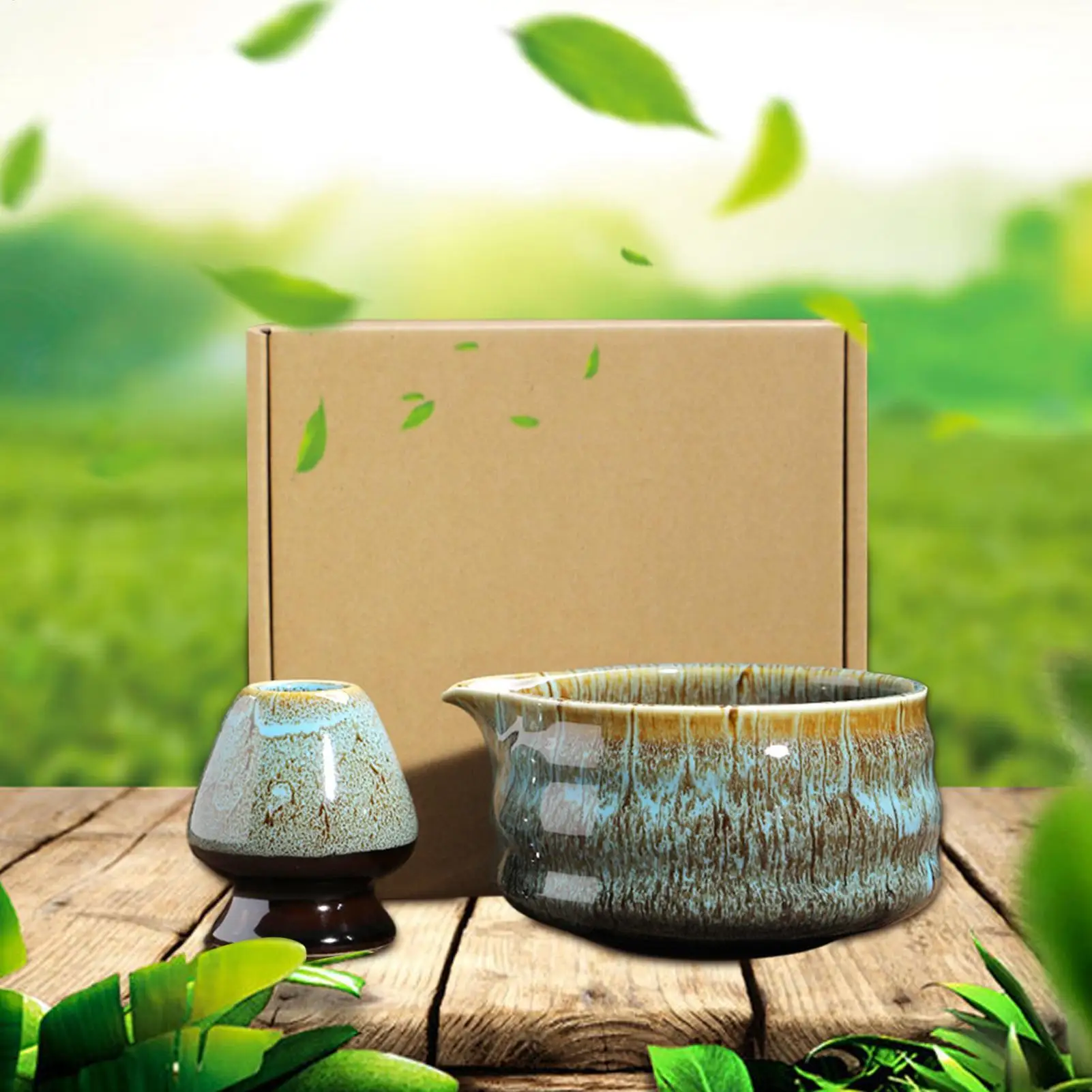 وعاء ماتشا مع صنبور وعاء ماتشا ياباني من السيراميك الفرن التقليدي لتغيير أدوات المائدة لديكور المطبخ والهالوين #4