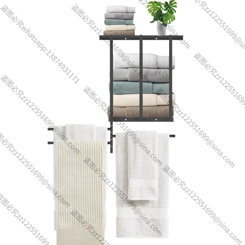 Applicable To Towel Rack, Washstand, Bathroom Wall Hanging, Iron Stainless Steel Storage, Bathroom Three-bar Towel Bar