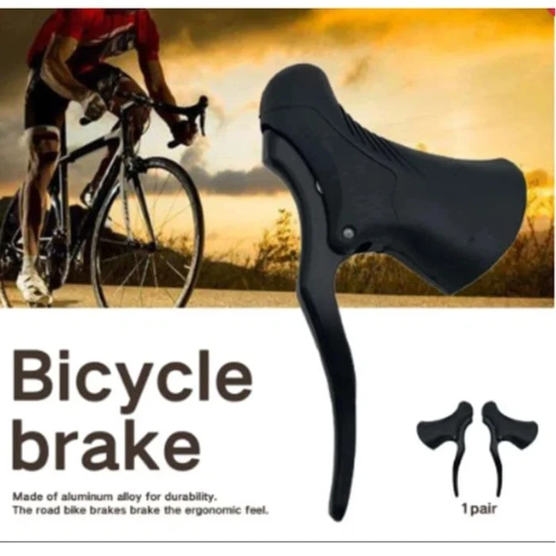 Image of Fahrrad-Anti-Rutsch-Bremsgriff MTB Rennrad Aluminium Vorder- und Hinterbremshebel Drop-Bar Fahrrad-Bremshebel Lenkerbremse