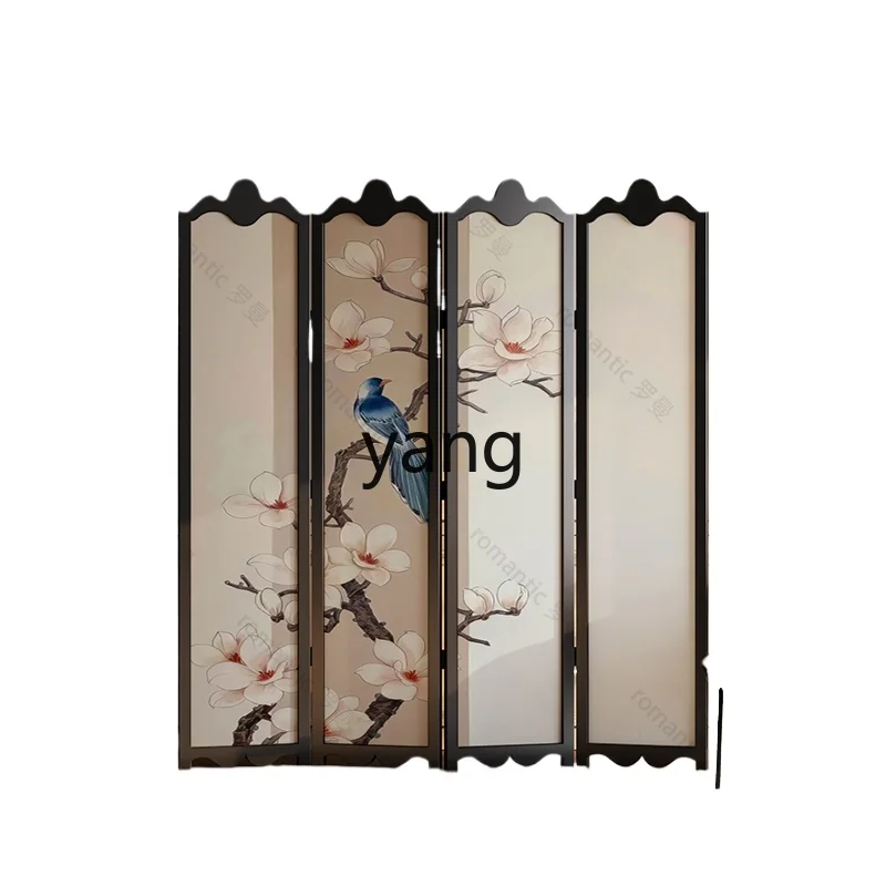 YJQ solid wood screen partition living room folding screen mobile office shade georgette bedroom room