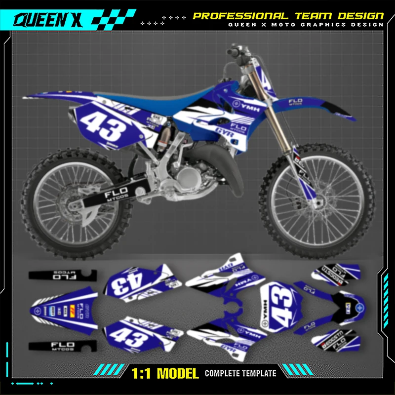 

QUEEN X MOTO Motorcycle Graphics Decals Motorcycle Decal Sticker For YAMAHA YZ125 250 2002-2014 125cc 250cc 012