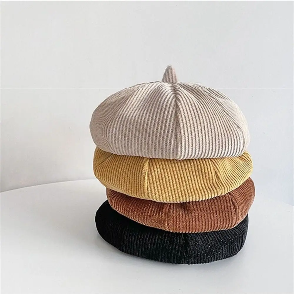 Cappello berretto retrò stile coreano Cappello da pittore artistico in tinta unita Cappello versatile in velluto a coste caldo Autunno Inverno