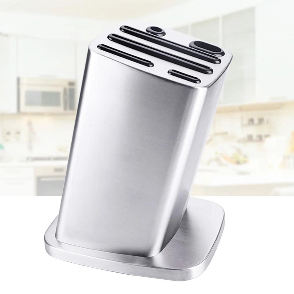 

6 -Slots Tool Storage Rack Steel Holder Stainless Inserted Kitchen Multifunction