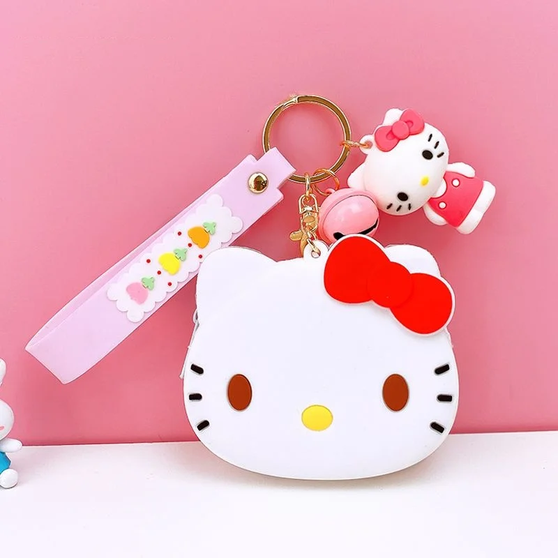 Sanrio Kuromi My melody Cinnamoroll anime peripheral cartoon cute soft plastic coin purse school bag colgante bestie accessories