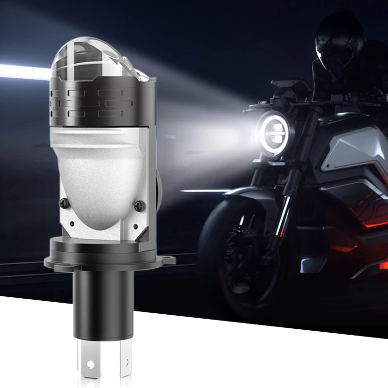 1PC Projector H4 Lens LED Mini Bi Led 800W Headlight Bulbs Canbus 9003 HB2 High Beam Low Beam 6000K White Motorbike Turbo Lamps