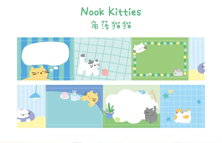 Niedliches Cartoon-Katzen-Washi-Tape im koreanischen Design, Matsugoda-Papierband für Schreibwaren, Büro, DIY-Bastelarbeiten und Dekoration – Detail 20