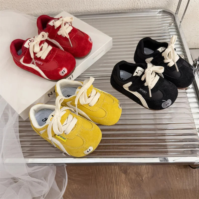 

Детская модная обувь Prewalker, осень 2024, новый стиль, простая однотонная повседневная спортивная обувь для девочек, повседневная легкая обувь для мальчиков