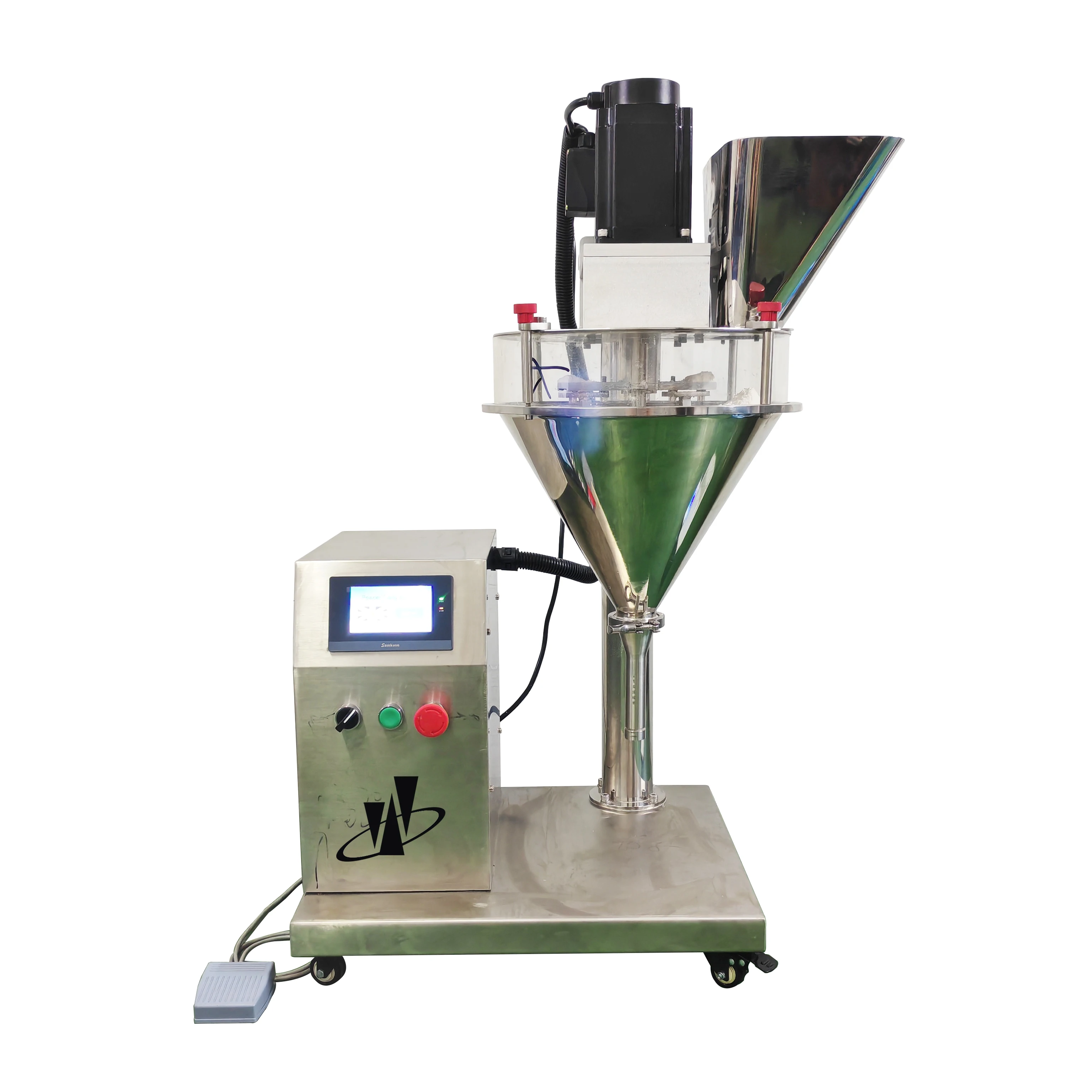 

High-precision semi-automatic plastic dry cocoa powder auger dosing machine coffee chili powder filling machine gear chemical