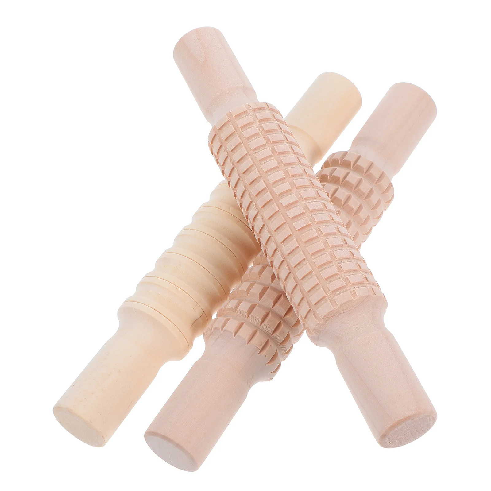 

3Pcs DIY Pottery Clay Rolling Sticks Textured Wood Clay Roller for Home School Craft Classes Enhance Creativity Imagination