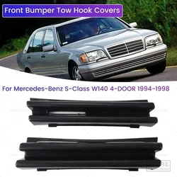 Car Front Bumper Tow Hook Covers Caps 1Pair Fits For Mercedes-Benz S-Class W140 4-DOOR 1994-1998 1408850926 1408851026