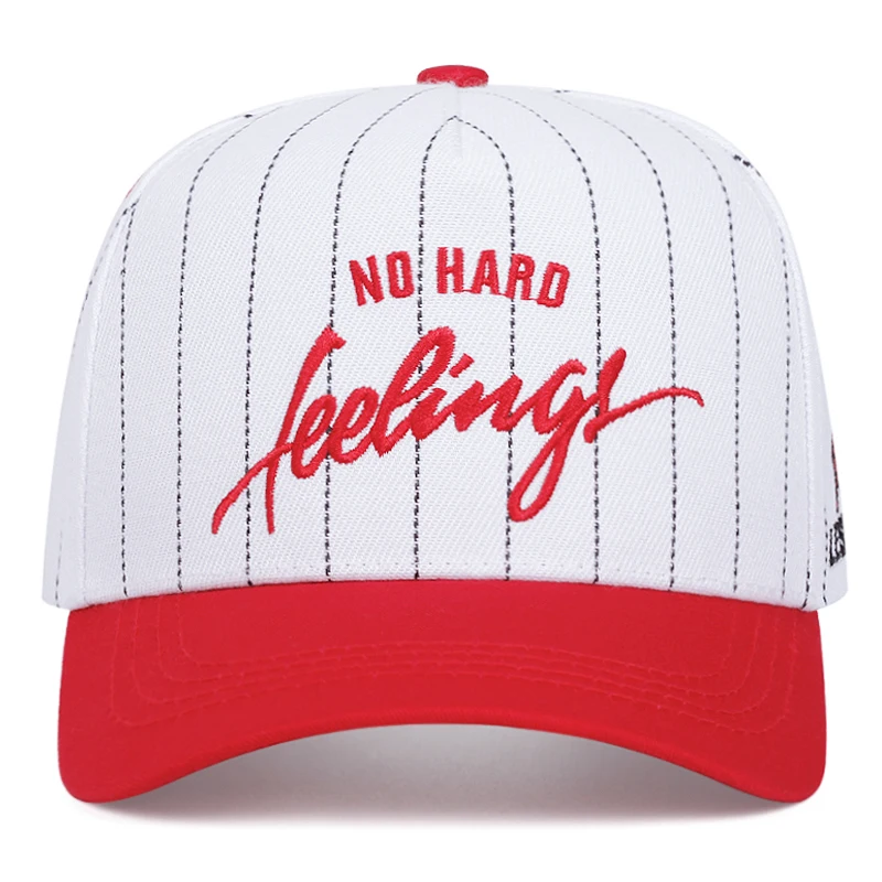 No hard feelings Men's and women's striped baseball caps Outdoor sports hats