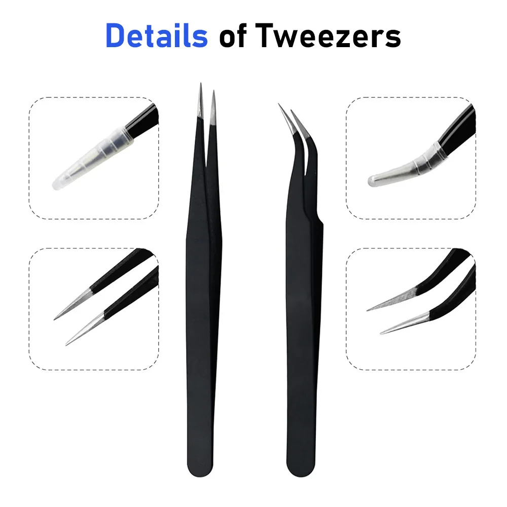 Düsenreinigungs-Nadelwerkzeug-Set 0,2-1,0mm Antistatische Pinzette Messingbürste Düsenreinigungswerkzeug für FDM 3D-Drucker Zubehör – Detail 2