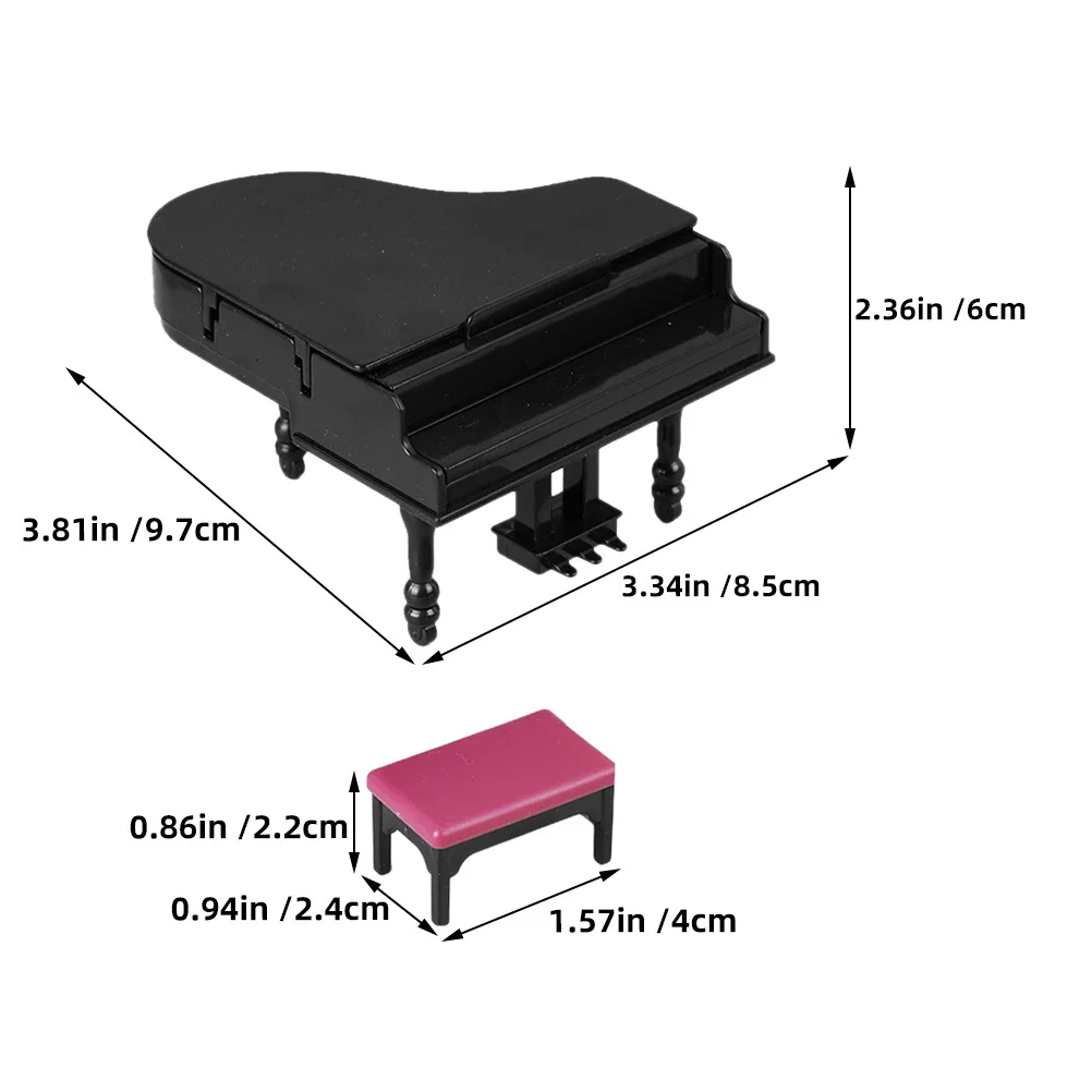 2set Miniatur Klavier: Mini Grand Für Puppenhaus Mini Möbel Winzige Musikinstrumente Pretend Spielen Klavier Simulation Aufrecht