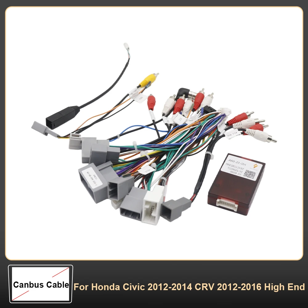 Android Car Stereo Harness Cables Canbus For Honda Civic 2012‑2014 CRV 2012‑2016 High End Radio CD DVD Audio Wiring