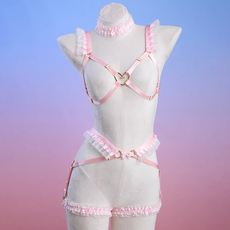 

Psychic Cosplay Costumes Tie Uniform Japanese Witch Uniform Sexy Lingerie Set Christmas Love Bow Tie Up Sexy Hollow Underwear