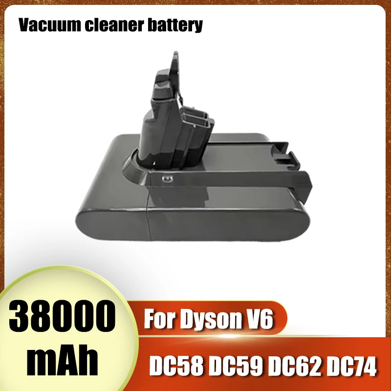 For Dyson V6 DC58 DC59 DC62 DC74 SV09 SV07 SV03 battery replacement, 21.6V 38000mAh