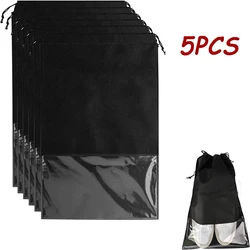 Saco De Armazenamento De Sapatos Organizador Do Armário, Não-tecido, Portátil, Bolso Impermeável, Roupas Classificadas Saco De Suspensão, Organizador De Viagem, 10 Pcs, 5Pcs