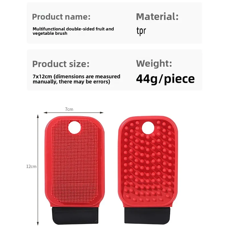 Multifunctional Silicone Cleaning Brush, Integrated Scrub & Scraper Design, Kitchen Brush for Fruit, Vegetable & Dish Washing