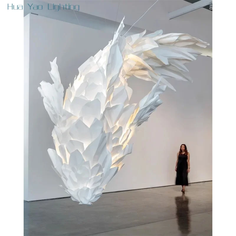Fish shaped chandelier design restaurant hotel lobby exhibition hall fish shaped creative art lighting fixtures