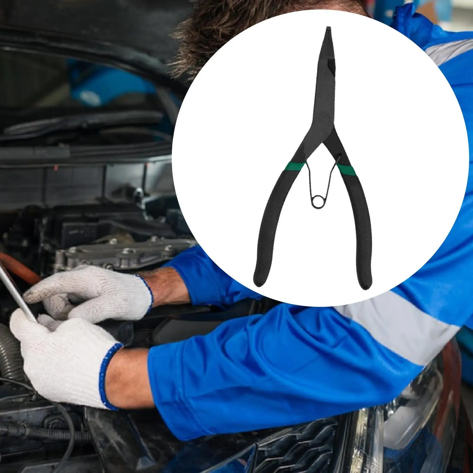 

Плоскогубцы для стопорных колец Удерживающее устройство для снятия колец из углеродистой стали Удерживающее 90-градусное изогнутое высокопроизводительное плоское горло для обслуживания коробки передач