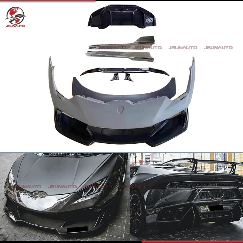 V Style Carbon Fiber Bodykit For Lamborghini Huracan EVO Front Bumper Side Skirts Rear Diffuser LP580 LP610 Premium Modify Part